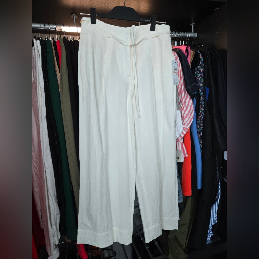 DKNY Cream Wide Leg Women's Pants